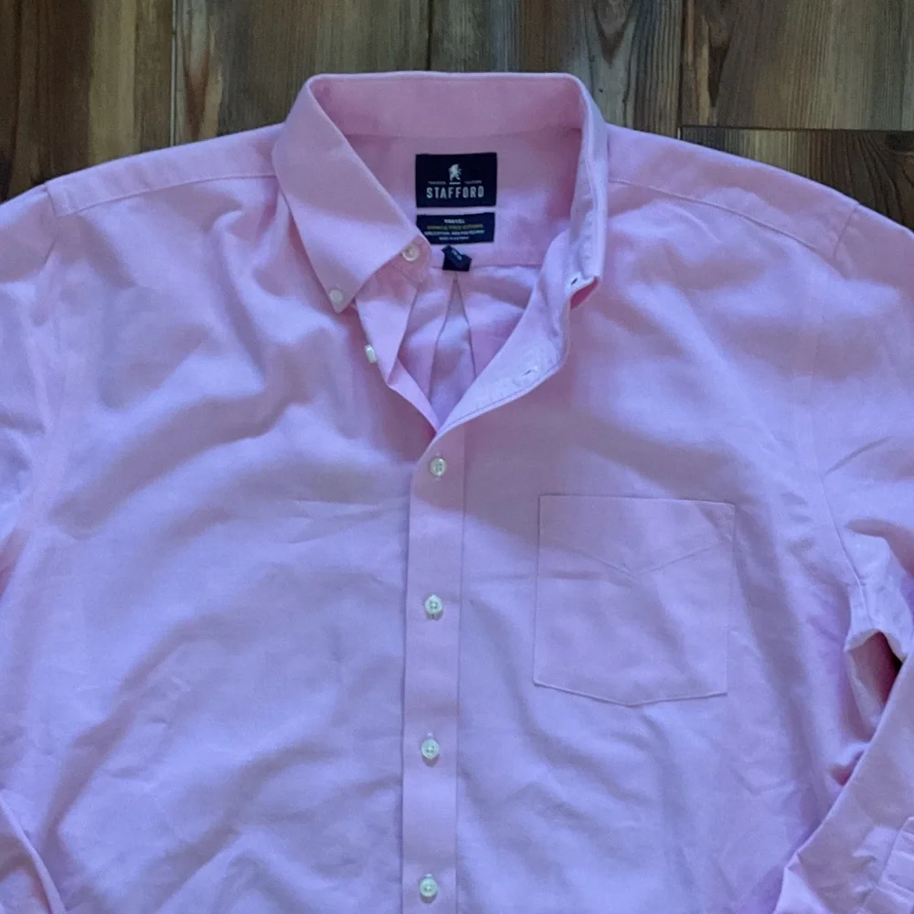 Stafford Light Pink Dress Shirt 16/34 - Picture 3 of 3